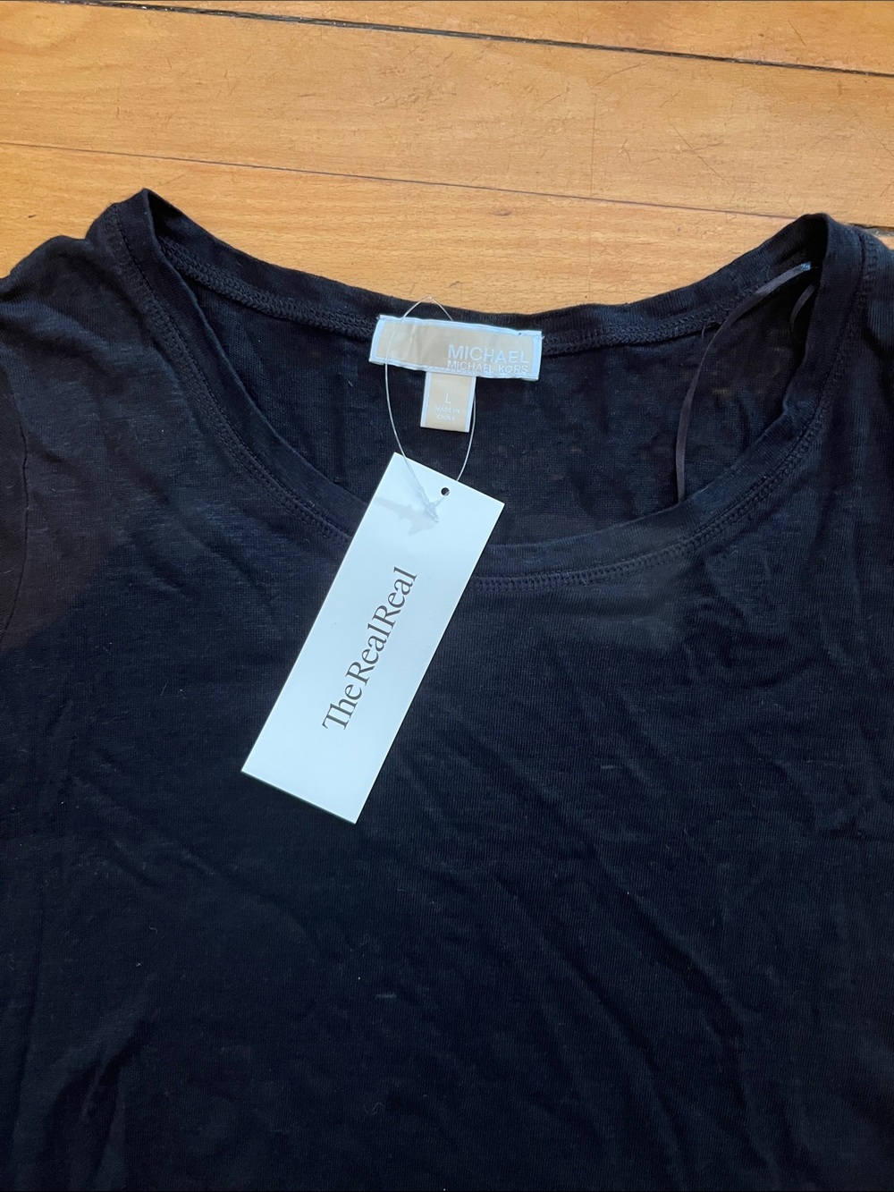 Michael Kors Black Scoop Neck Short Sleeve Tee